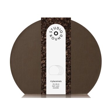 Studio Round placemats, 4 pcs., 43 x 36 cm, bark/sand