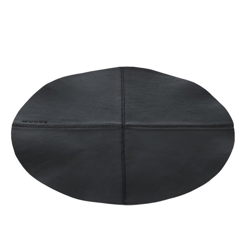 Apvalus padėkliukas Camou, buivolo oda, Ø36 cm, juodas 2