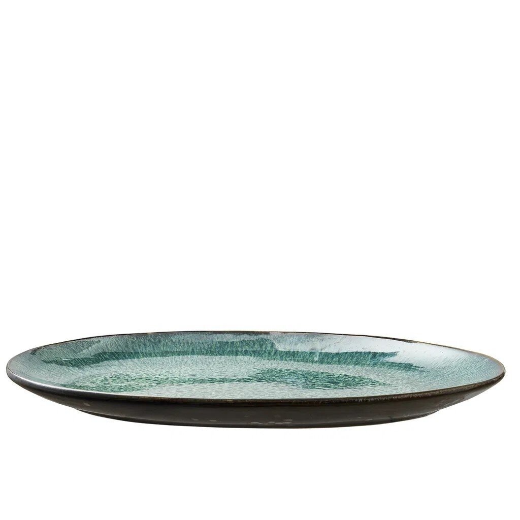 BITZ ovalus indas 36 x 25 cm, juodas/žalias 2 BITZ ovalus indas 36 x 25 cm, juodas/žalias 2