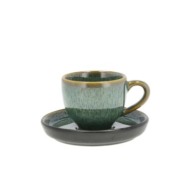 BITZ Espresso with saucer, 5,5 x 5 cm, 7 cl, green/black