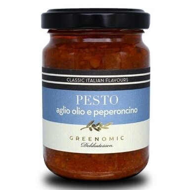 Česnako, aliejaus ir čili pipirų Pesto 135g