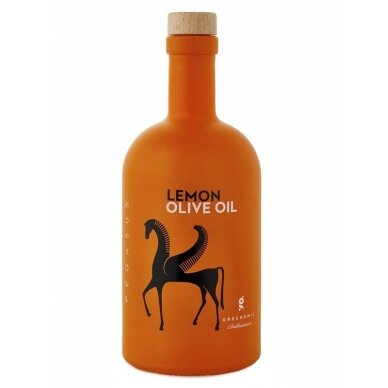 Ekologiškas citrininis šalto spaudimo alyvuogių aliejus 500 ml Ekologiškas citrininis šalto spaudimo alyvuogių aliejus 500 ml