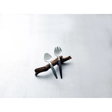 Focus de Luxe salad cutlery 26.8 cm, black/matte steel
