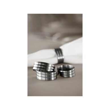 Gense Thebe napkin ring, 4,3 x 3,2 cm, 4 pcs., matte steel 2 Gense Thebe napkin ring, 4,3 x 3,2 cm, 4 pcs., matte steel 2