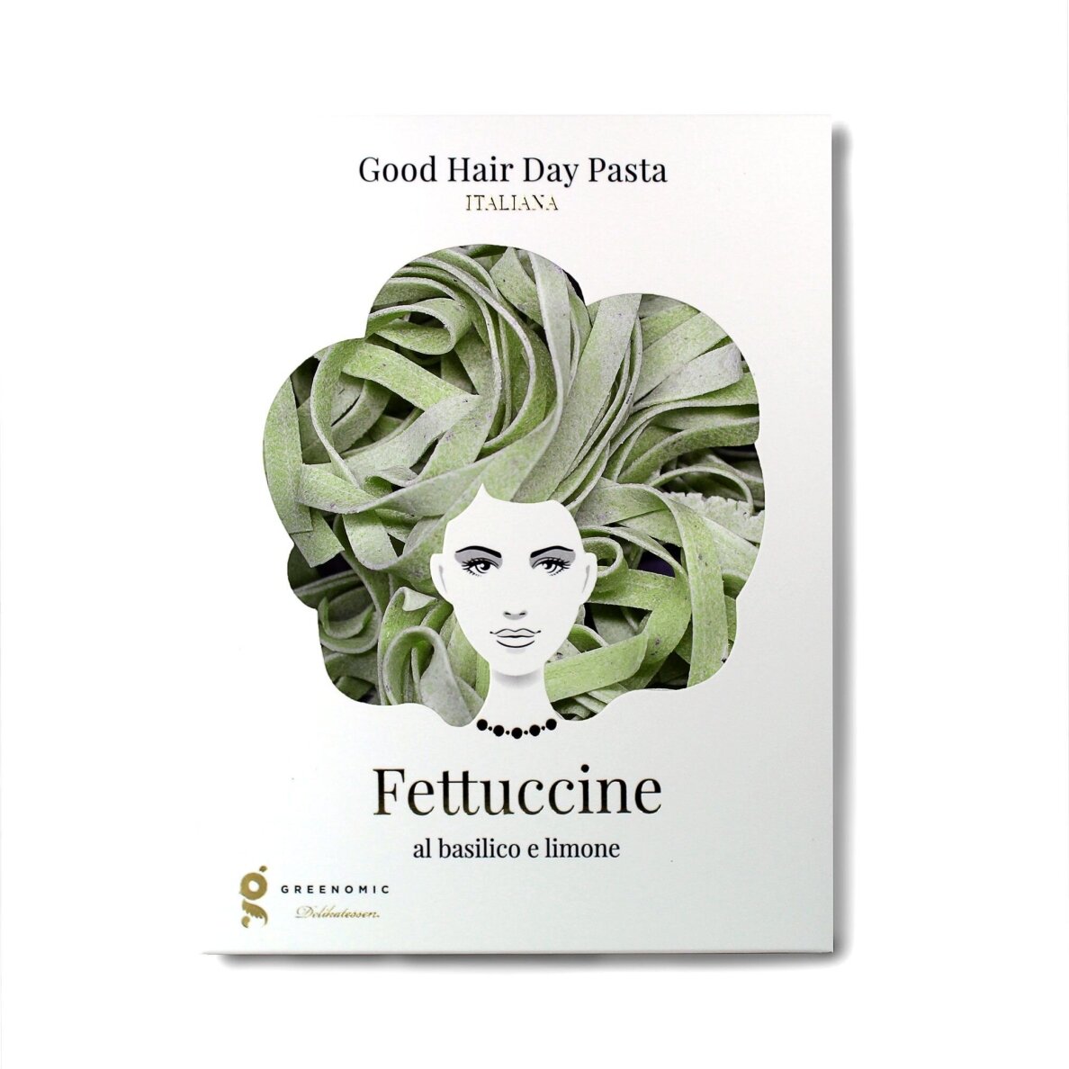 Good Hair Day makaronai, ilgi fettuccine su baziliku ir citrina 250g Good Hair Day makaronai, ilgi fettuccine su baziliku ir citrina 250g
