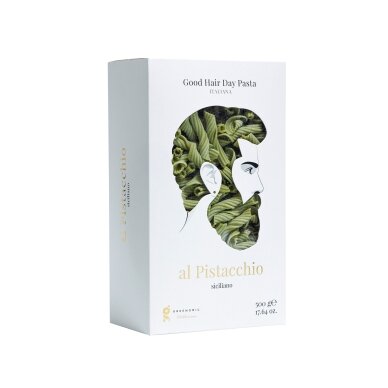 Good Hair Day makaronai su sicilietiškomis pistacijomis 500g Good Hair Day makaronai su sicilietiškomis pistacijomis 500g