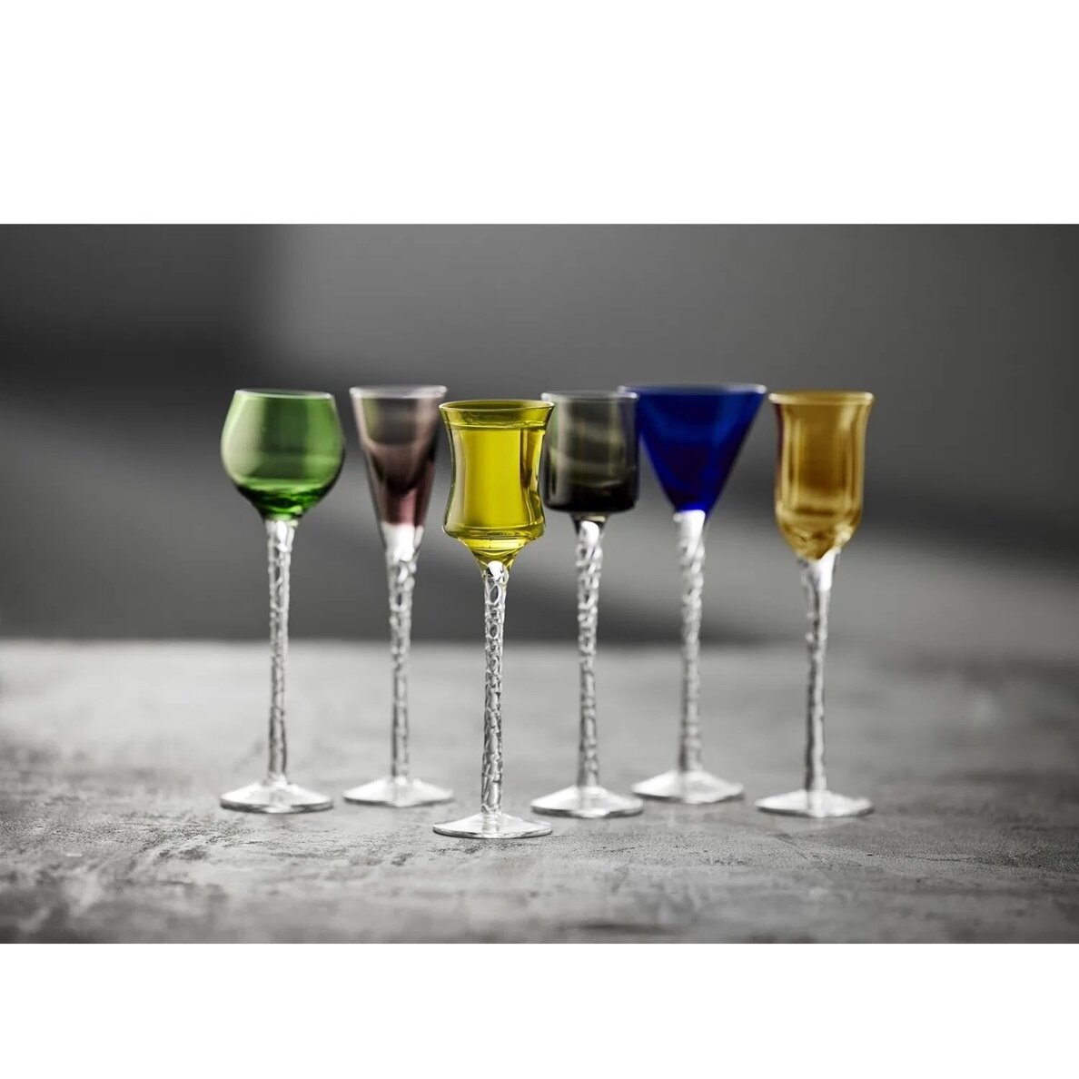 Lyngby Glas šoto taurės London, 18 cm 6 vnt. įvairių spalvų 3 Lyngby Glas šoto taurės London, 18 cm 6 vnt. įvairių spalvų 3