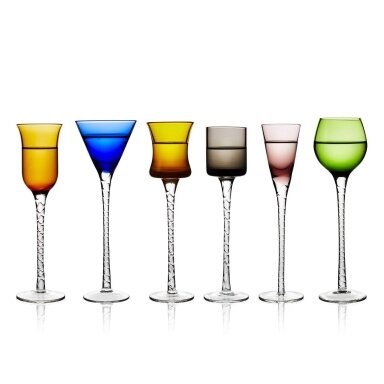 Lyngby Glas shot glasses London, 18 cm 6 pcs. assorted