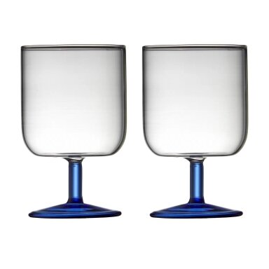 Lyngby Torino wine glasses 30 cl, 2 pcs. clear/blue color