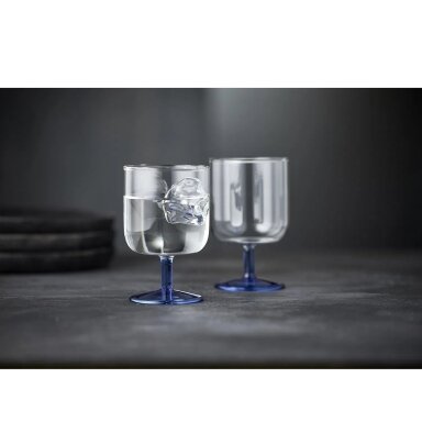 Lyngby Torino wine glasses 30 cl, 2 pcs. clear/blue color