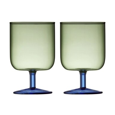 Lyngby Torino wine glasses 30 cl, 2 pcs. green/blue