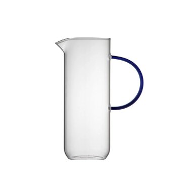 Lyngby Glas stiklinis ąsotis Torino 1,1l, skaidrus/mėlynas