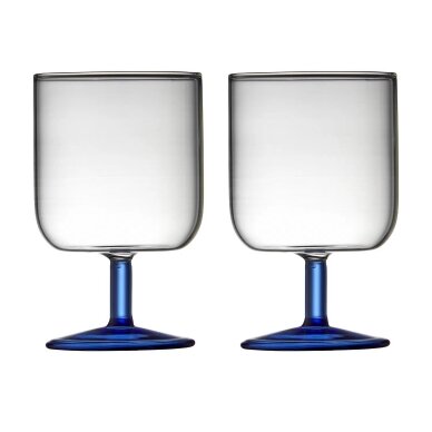 Lyngby Torino vyno taurės 30 cl, 2 vnt. skaidri/mėlyna spalva