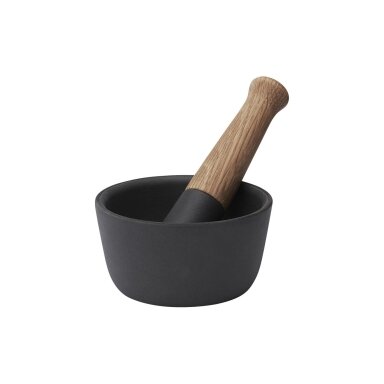 Morsø mortar made of cast iron and oak