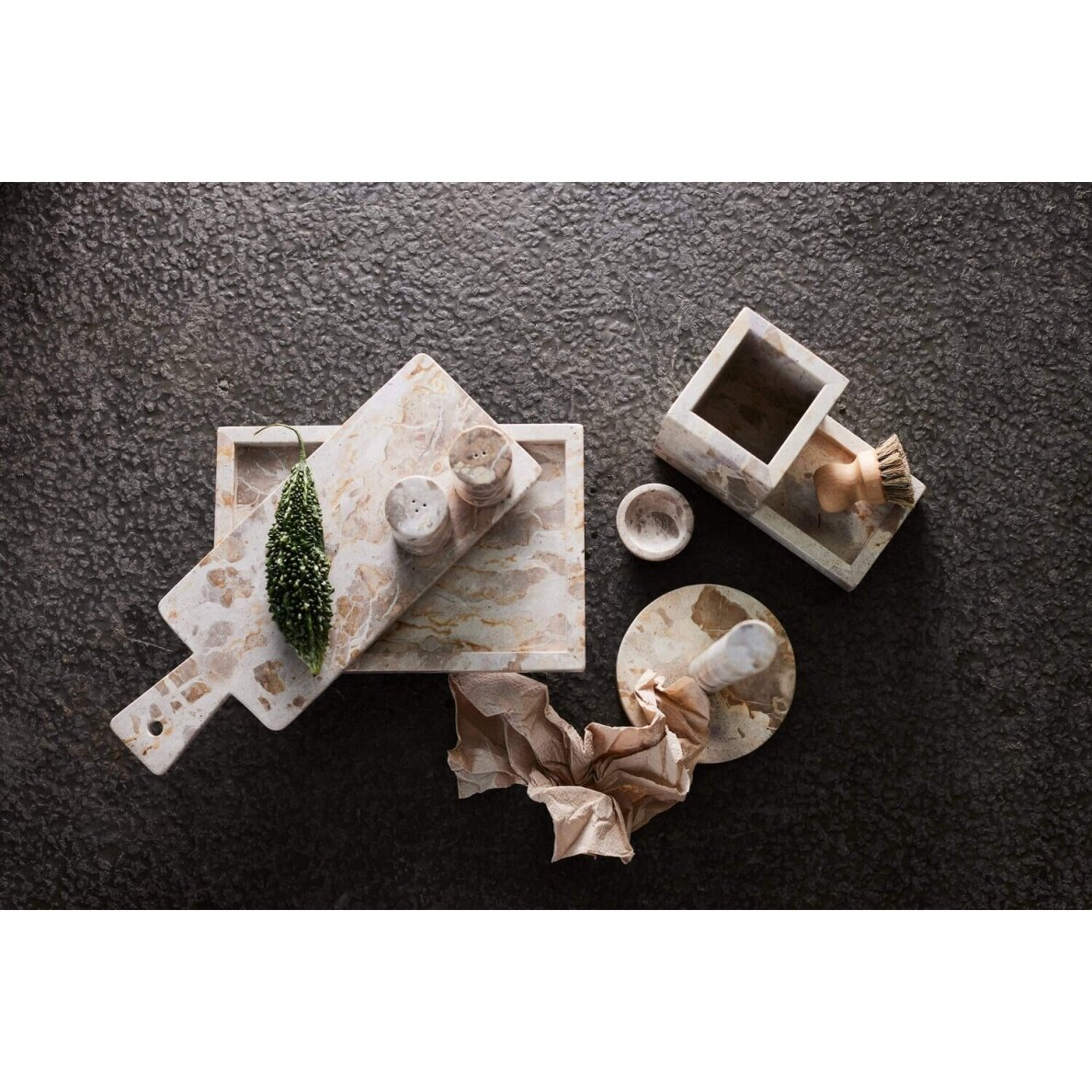 Padėklas Vita, marmuras, 20x30x2,8 cm, Seashell 1