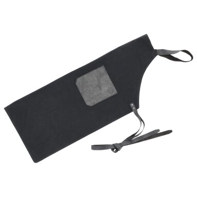 Apron 88 x 70 cm, black canvas/leather