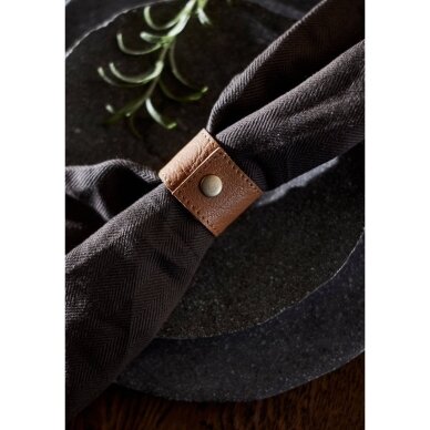 Napkin rings Camou S, buffalo leather, 4pcs., Ø4,5 cm, brown 2