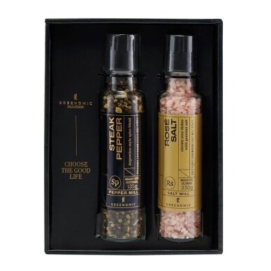 Spice - Mills gift set rose salt (Himalayan) & steak pepper Spice - Mills gift set rose salt (Himalayan) & steak pepper