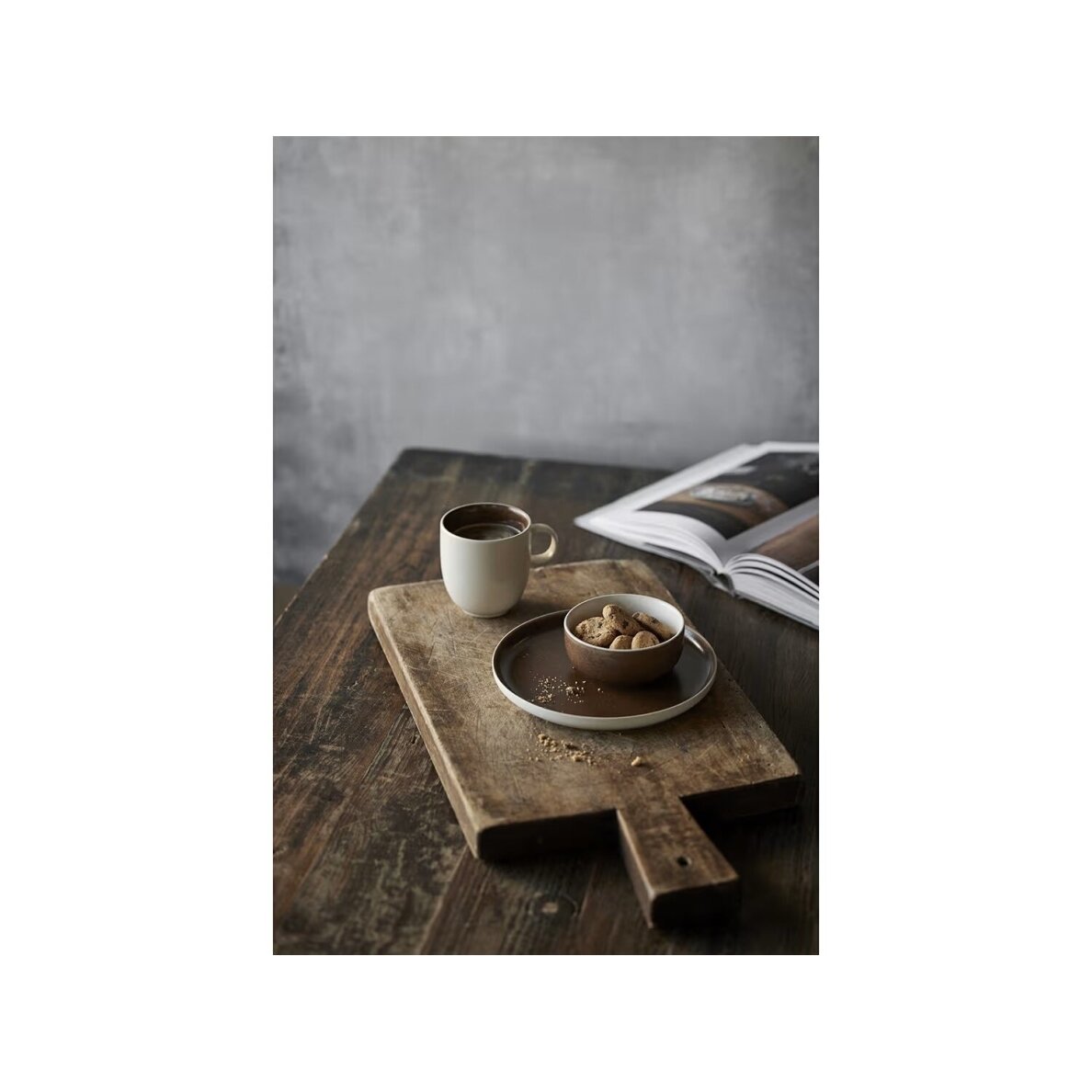 Studio Round North vakarienės lėkštė, 27 cm, matinė balta/matinė ruda 4