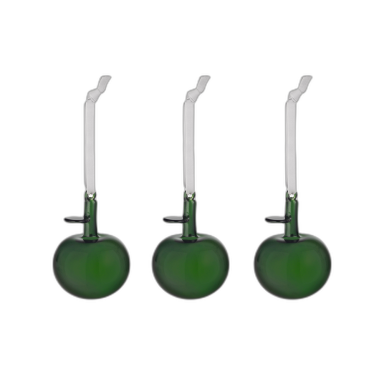 Glass apples 3 pcs., clear