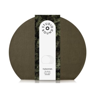 Studio Round round placemats, moss/sand color, 43×36 cm, 4pcs.
