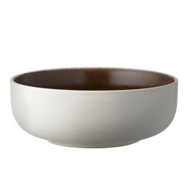 Studio Round bowl, 15 cm, matte white/matte brown