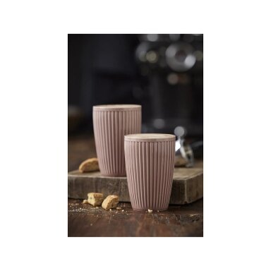 Termo puodelis Plissé 25 cl 8 x 12 cm 2 vnt, tamsiai rožinis