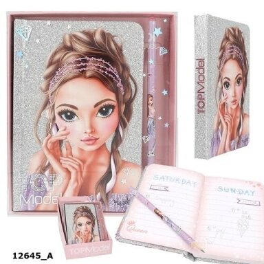TOPModel Notebook With Pencil GLITTER QUEEN