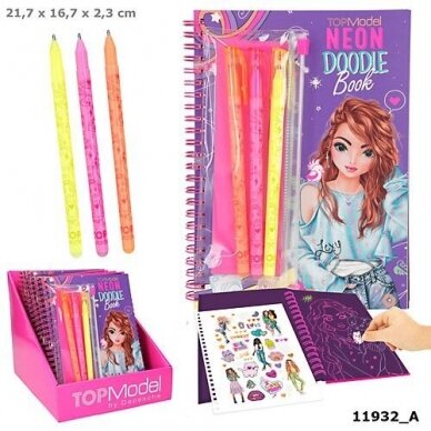 TOPModel Neon spalvinimo kygelė su  neon rašikliais  ''Doodle''