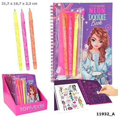 TOPModel Neon spalvinimo kygelė su  neon rašikliais  ''Doodle''