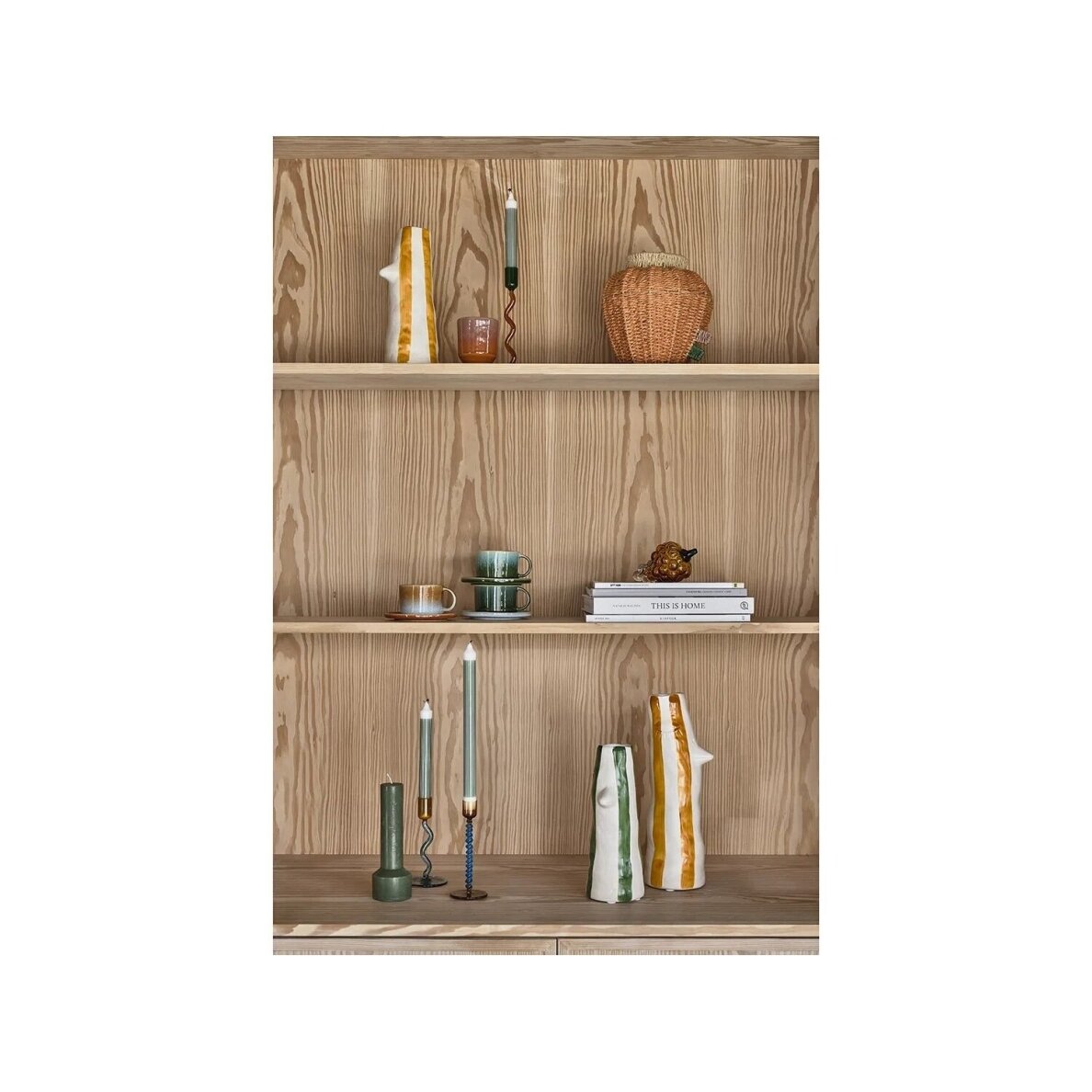 Villa Collection stulpinė žvakė Hvils 8 x 23 cm tamsiai žalia, parafinas/stearinas 1