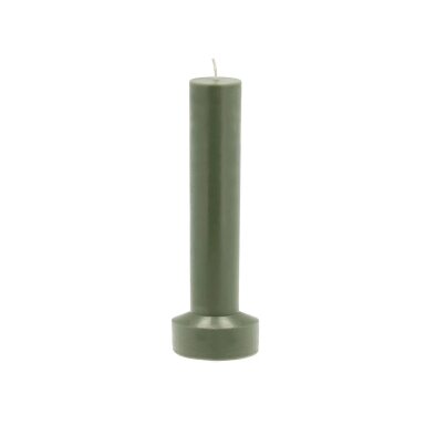 Villa Collection block candle Hvils 8 x 23 cm dark green, paraffin/stearin