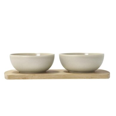 Villa Collection bambukinis padėklas su 2 dubenėliais Shoku, 28,5 x 13 cm