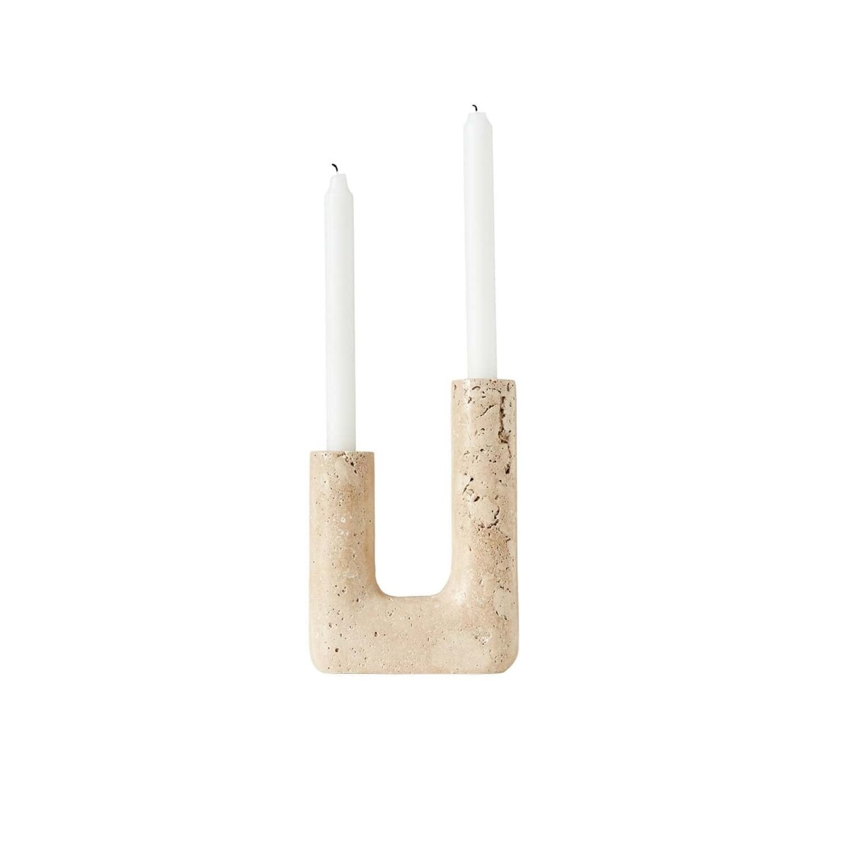 Žvakidė Minerva, travertinas (uoliena), 14,5x20 cm, creme 1 Žvakidė Minerva, travertinas (uoliena), 14,5x20 cm, creme 1