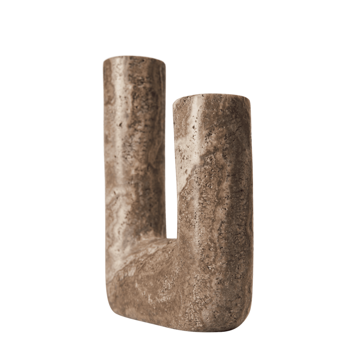 Žvakidė Minerva, travertinas (uoliena), 14,5x20 cm, titanium 3