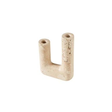 Žvakidė Minerva, travertinas (uoliena), 14,5x20 cm, creme