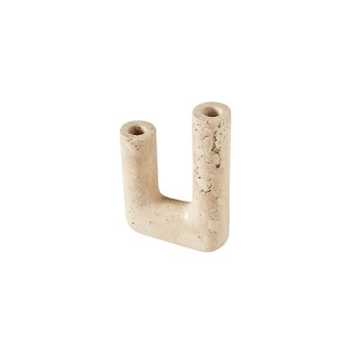 Žvakidė Minerva, travertinas (uoliena), 14,5x20 cm, creme