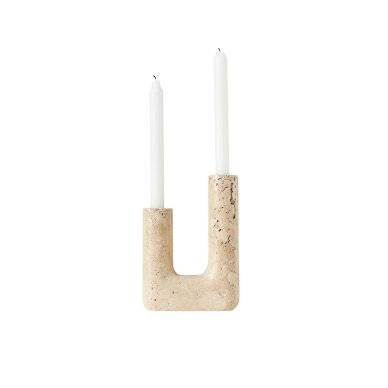 Žvakidė Minerva, travertinas (uoliena), 14,5x20 cm, creme 1