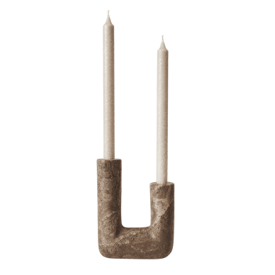 Žvakidė Minerva, travertinas (uoliena), 14,5x20 cm, titanium 2 Žvakidė Minerva, travertinas (uoliena), 14,5x20 cm, titanium 2